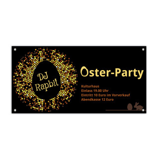 PVC-Banner 200x100 cm, Metallösen in Ecken - Osterparty