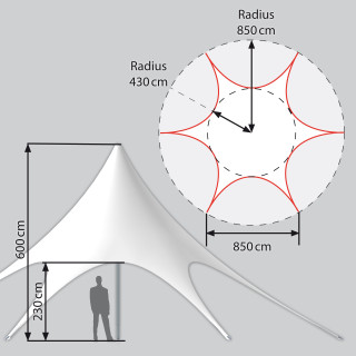 Sternzelt 17 m