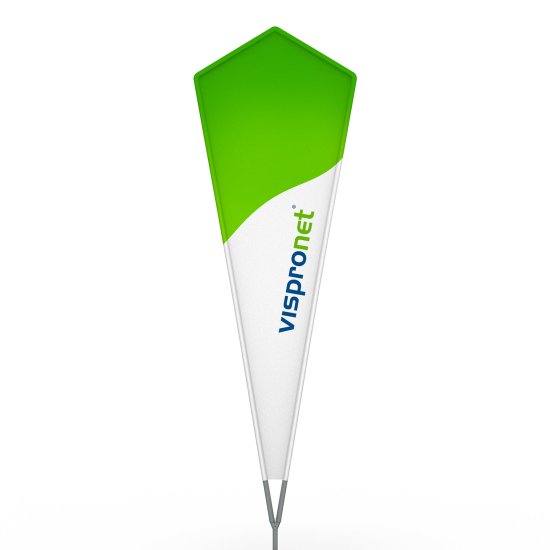 Beachflag Crystal auf GREEN Plus gedruckt