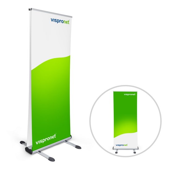 Roll Up Select Outdoor, doppelseitig mit bedrucktem Banner